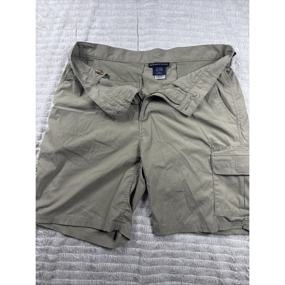 Exofficio Cargo Shorts 32x8" Khaki Hiking Utility Outdoor Nylon Stretch Pockets